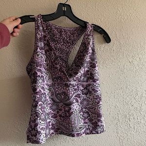 Athleta purple paisley swim top